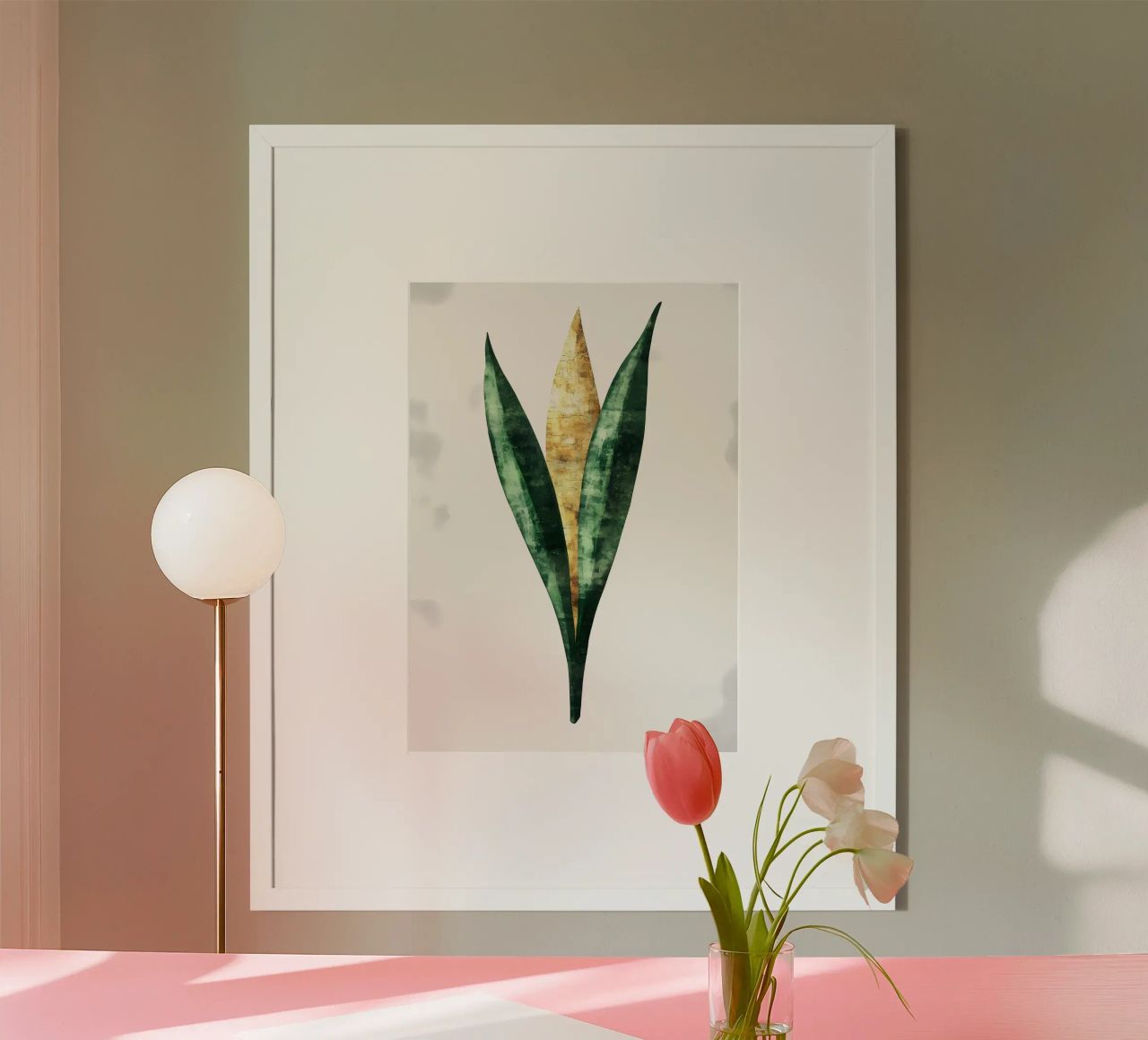 Golden Leaf Aquarell Poster von Ginnery