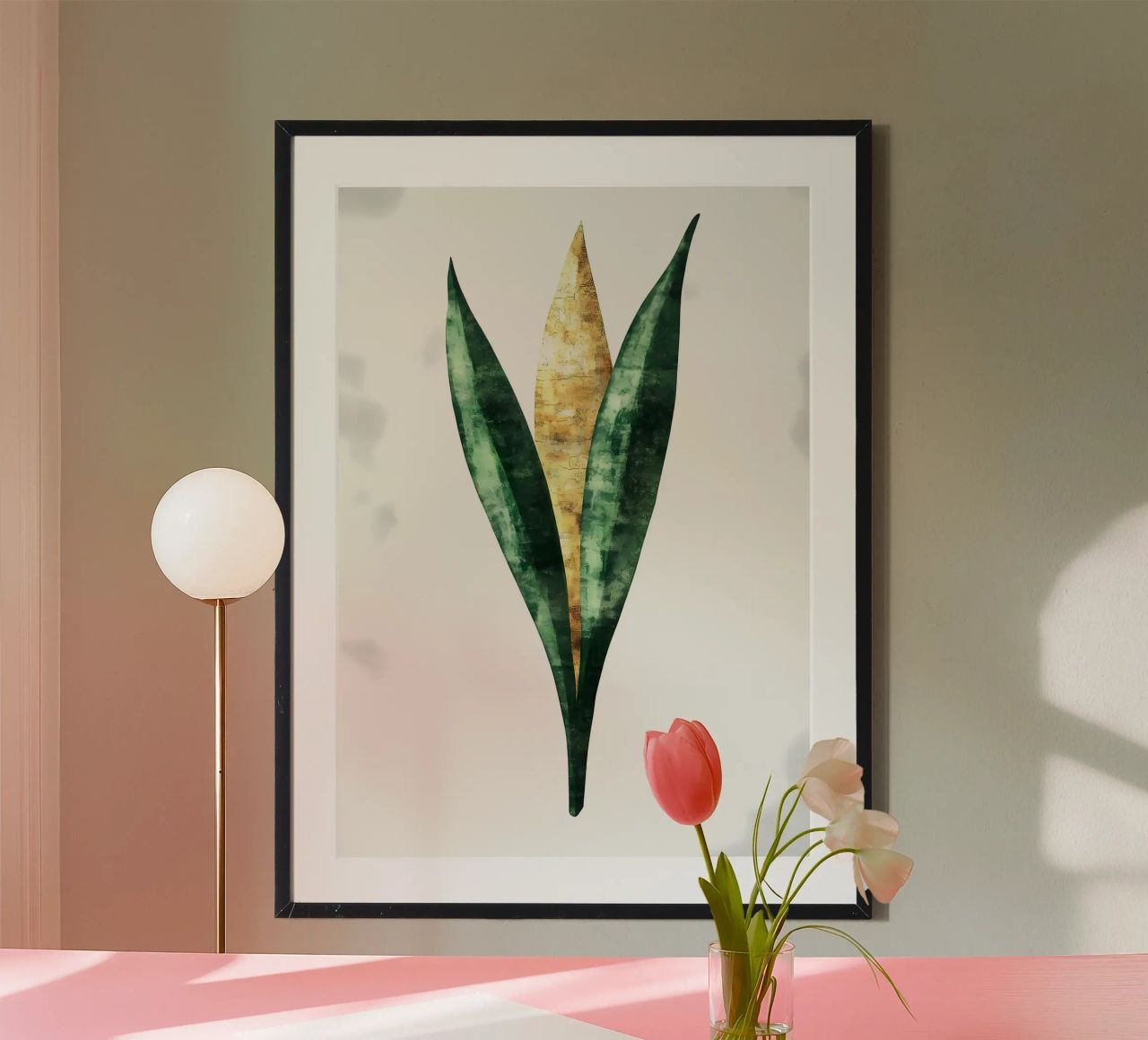 Golden Leaf Aquarell Poster von Ginnery