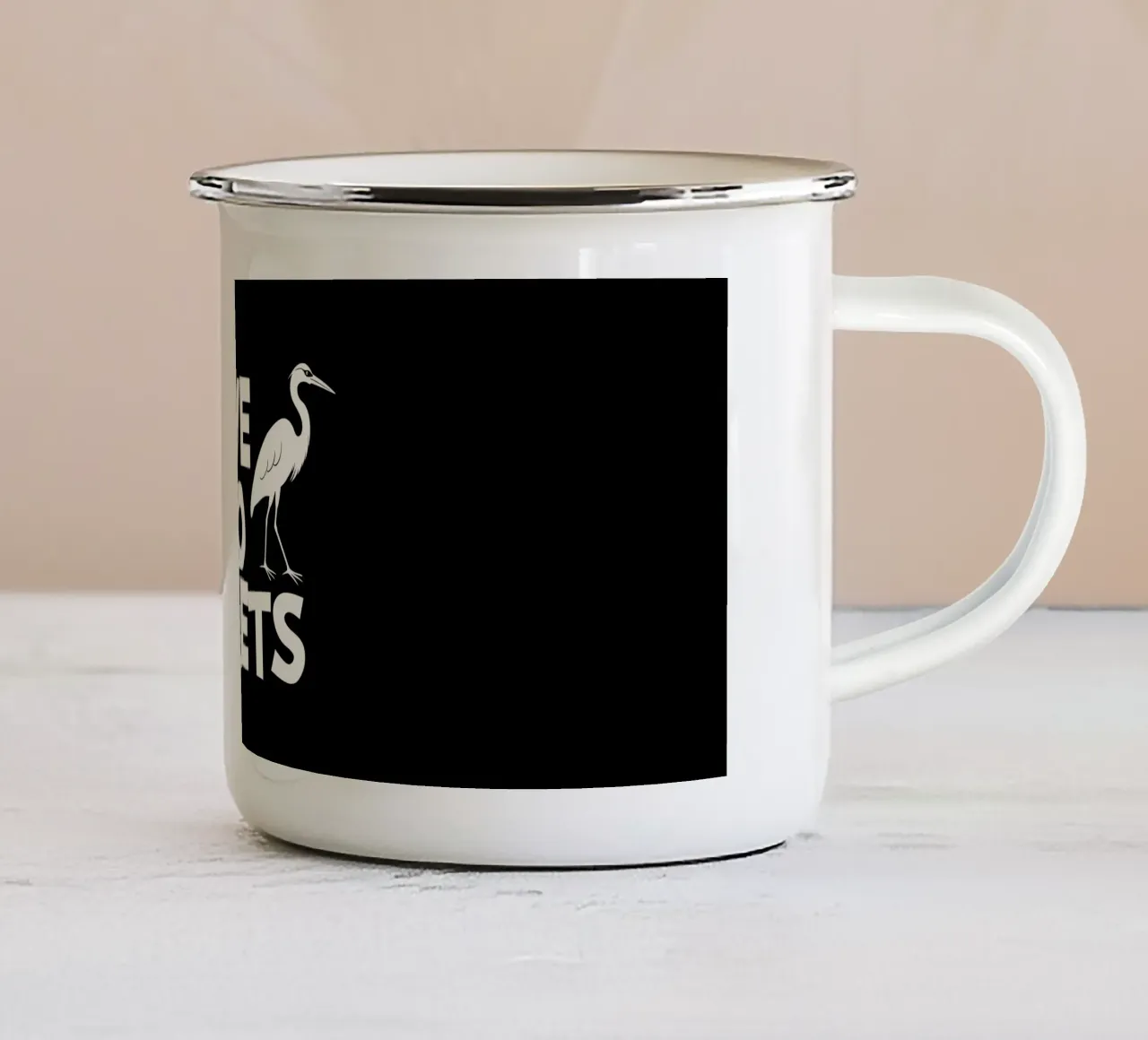 I have zero egrets tazza in smalto da baobabprintstore