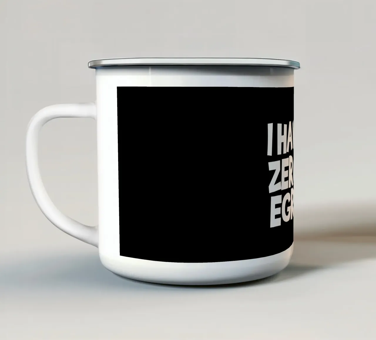 I have zero egrets tazza in smalto da baobabprintstore