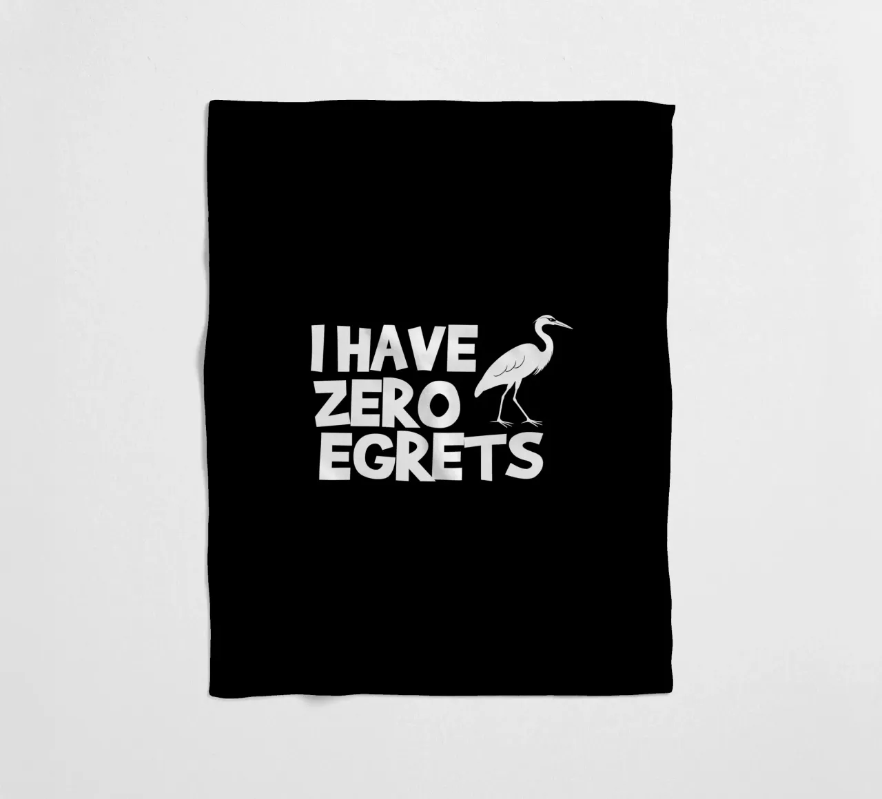 I have zero egrets coperta in pile da baobabprintstore