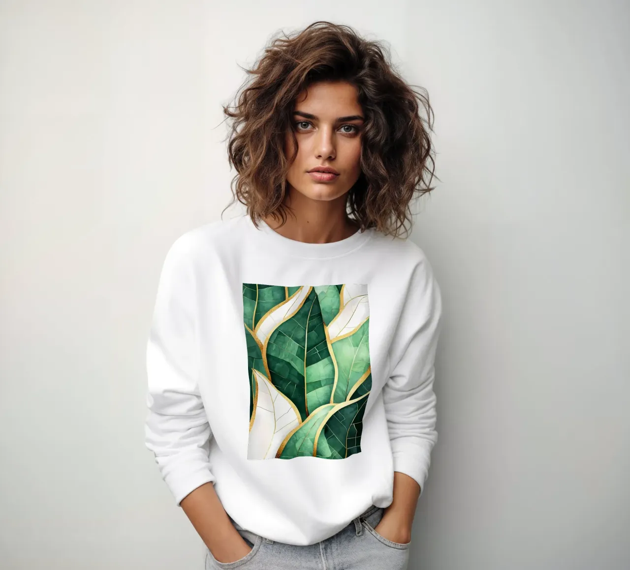 Gold Leaf Abstract Art sweatshirt by Ginnery