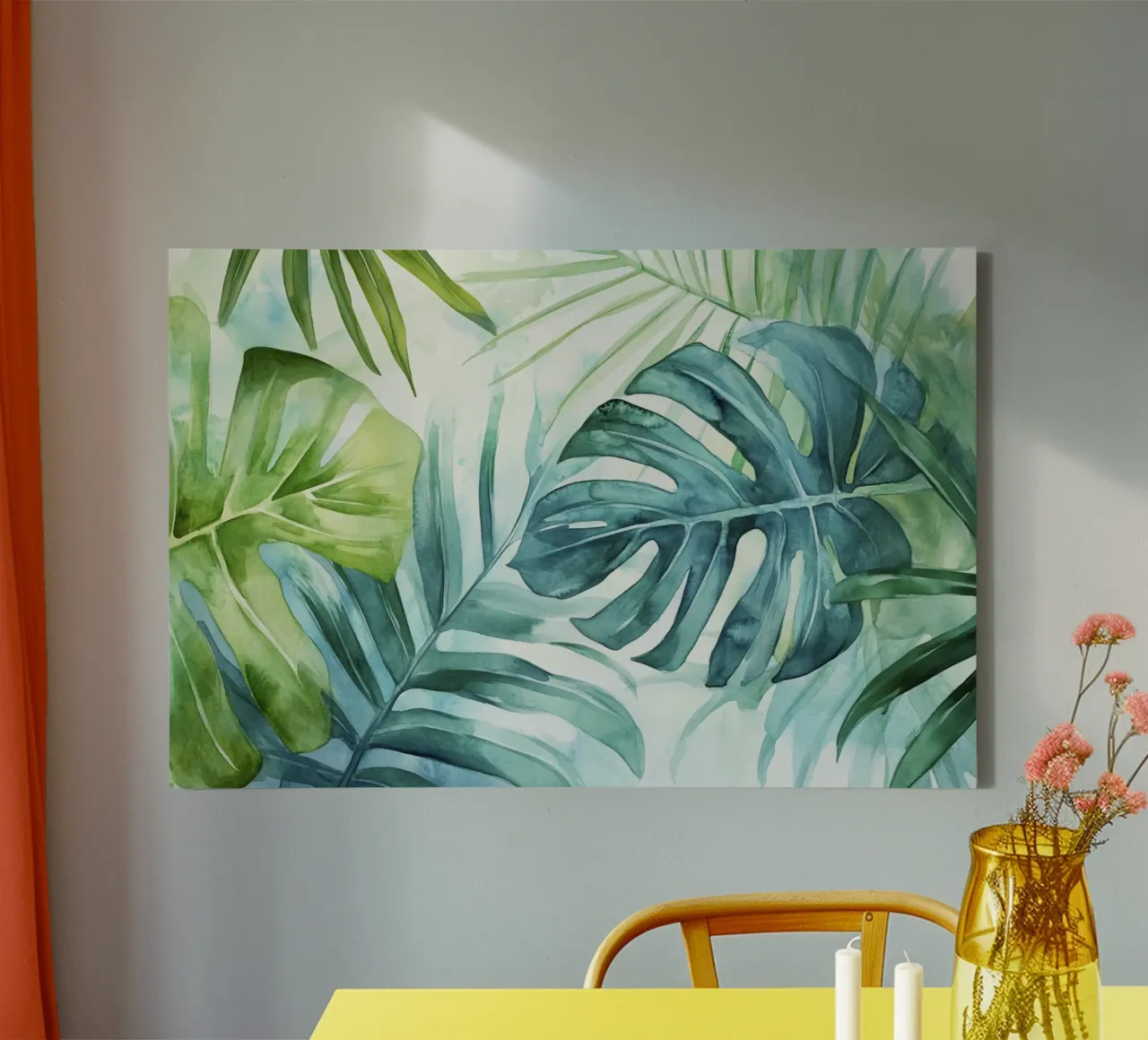 Levendig Junglegroen canvas met Baklijst van Modern Muse