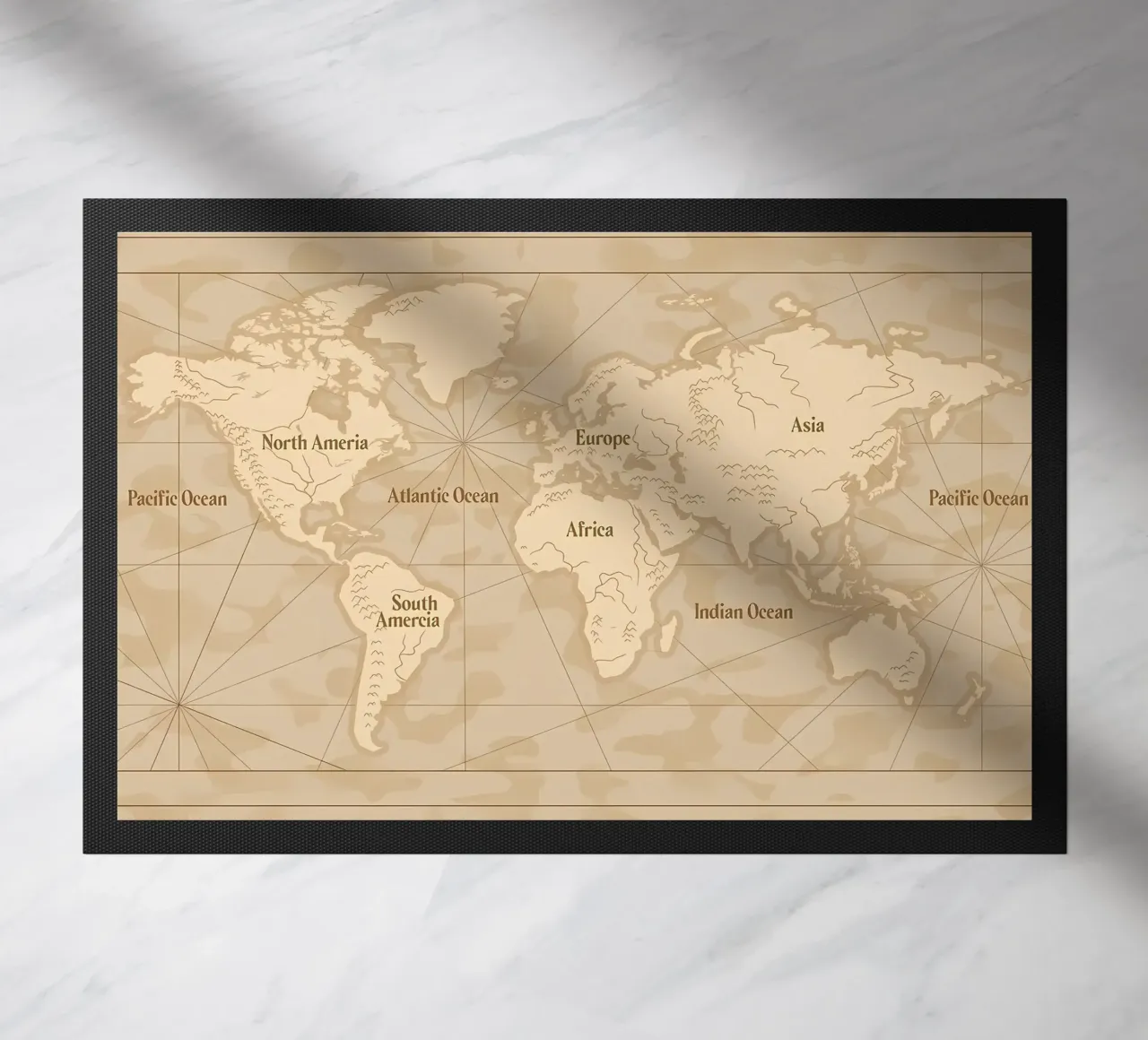 Mappa del mondo d'epoca zerbino da Delaplane