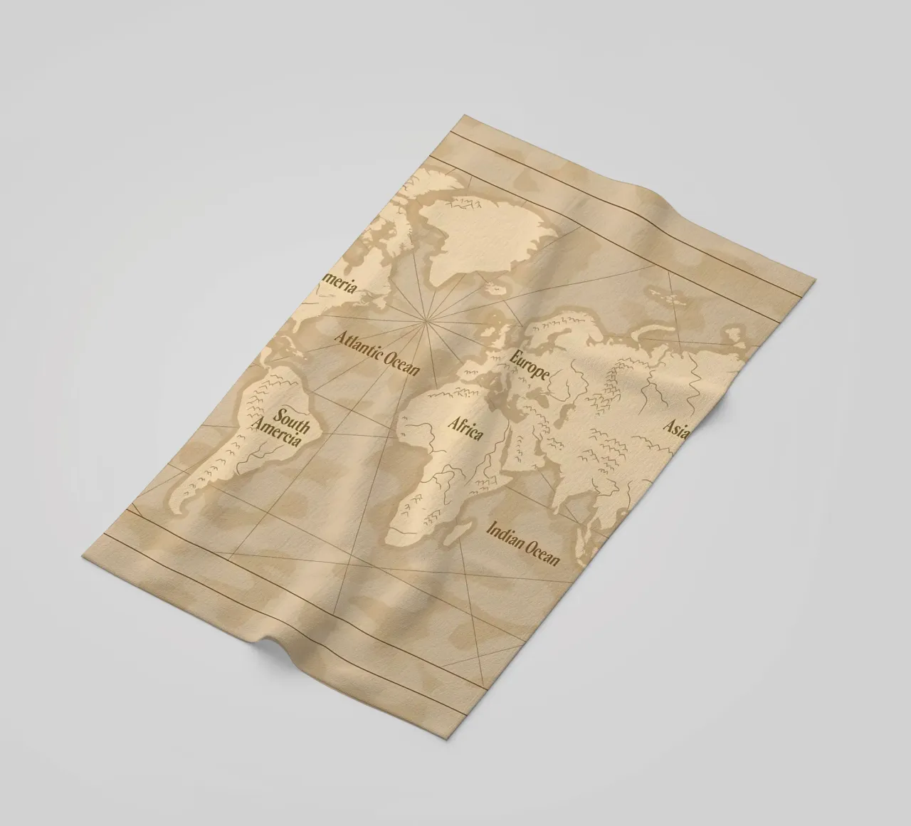 Mappa del mondo d'epoca telo mare da Delaplane