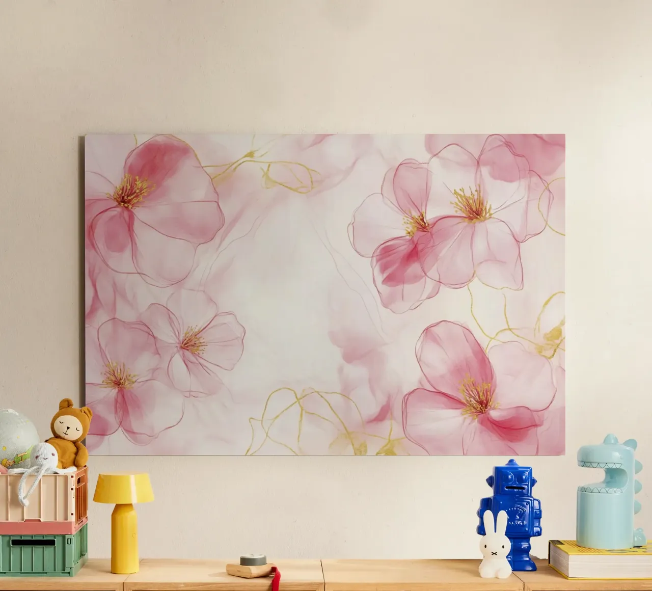 Ethereal Pink Flower Clouds alu-dibond by Modern Muse