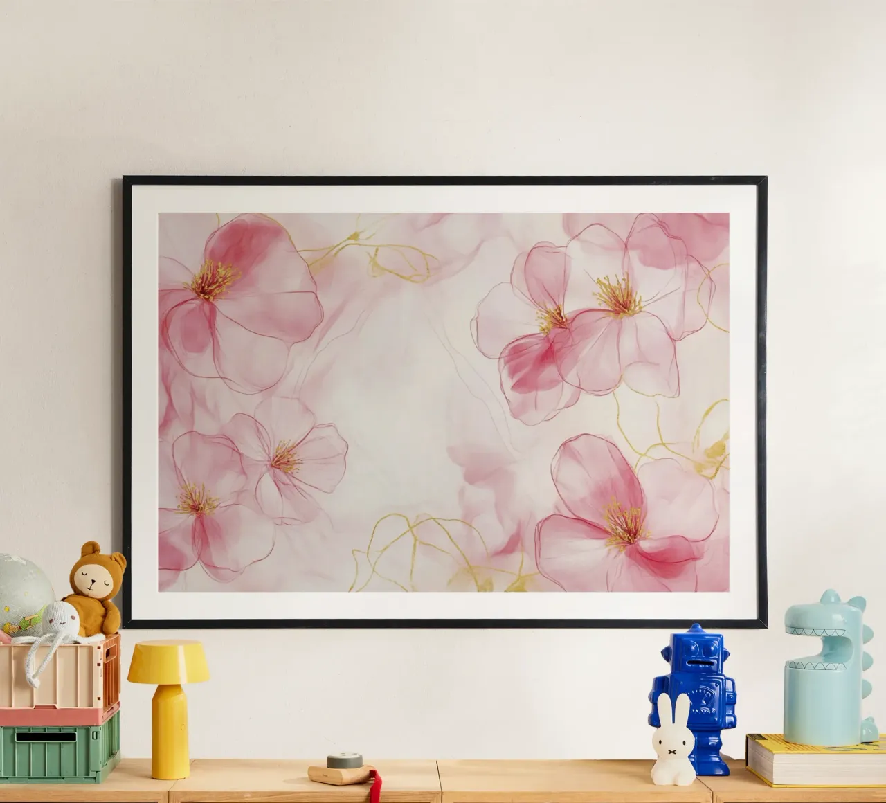 Ethereal Pink Flower Clouds poster by Modern Muse