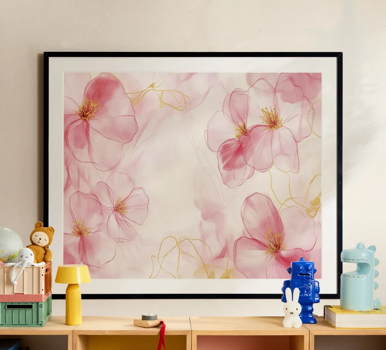 Ethereal Pink Flower Clouds poster by Modern Muse