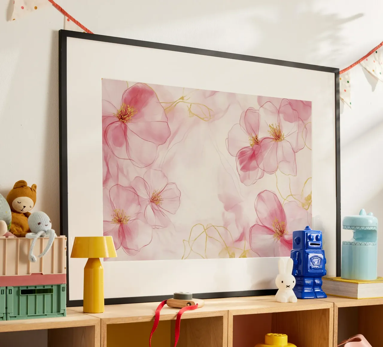 Ethereal Pink Flower Clouds poster by Modern Muse