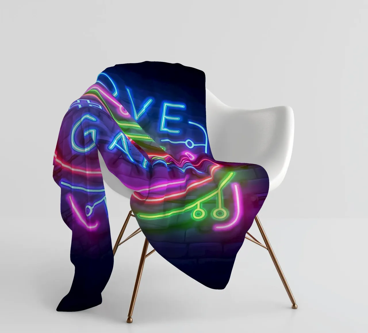 Gioco d'amore al neon coperta in pile da Delaplane