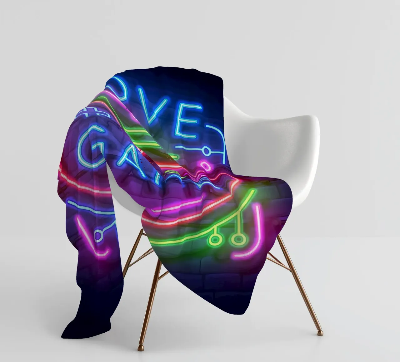 Gioco d'amore al neon coperta in pile da Delaplane