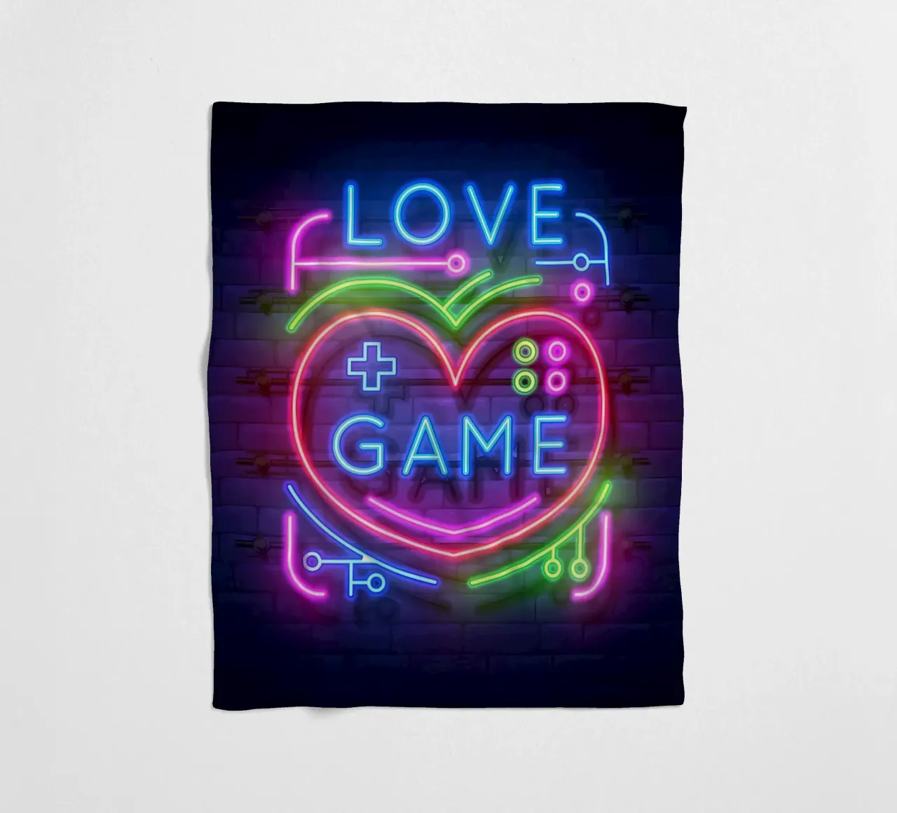 Gioco d'amore al neon coperta in pile da Delaplane