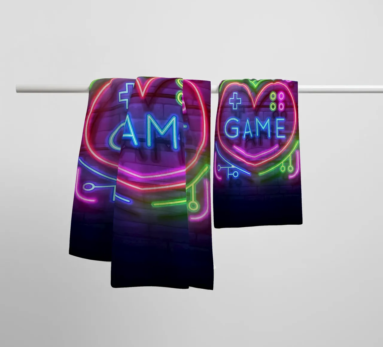 Gioco d'amore al neon asciugamano da bagno da Delaplane