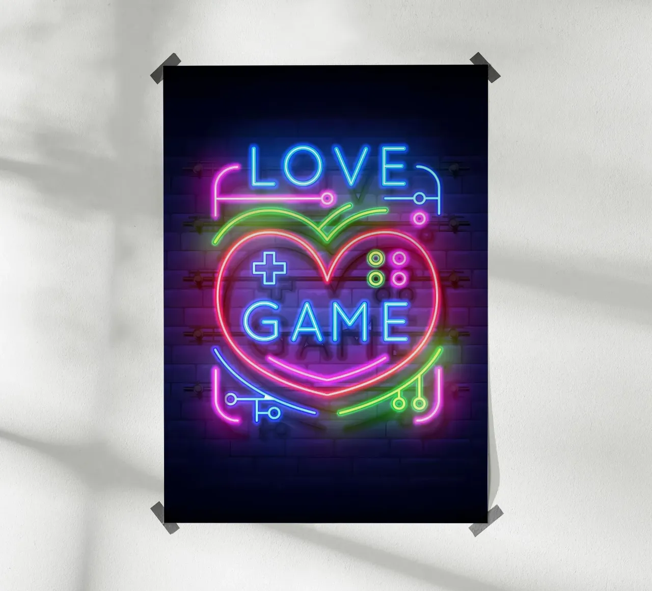 Gioco d'amore al neon carta hahnemühle da Delaplane