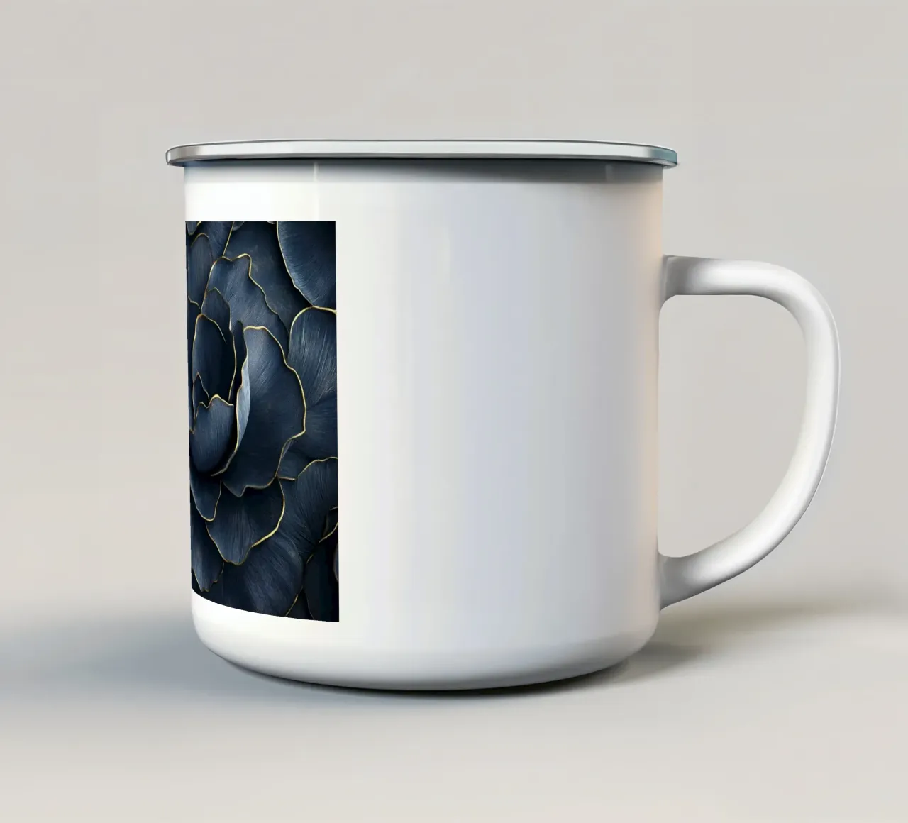 Petali di mezzanotte tazza in smalto da Modern Muse