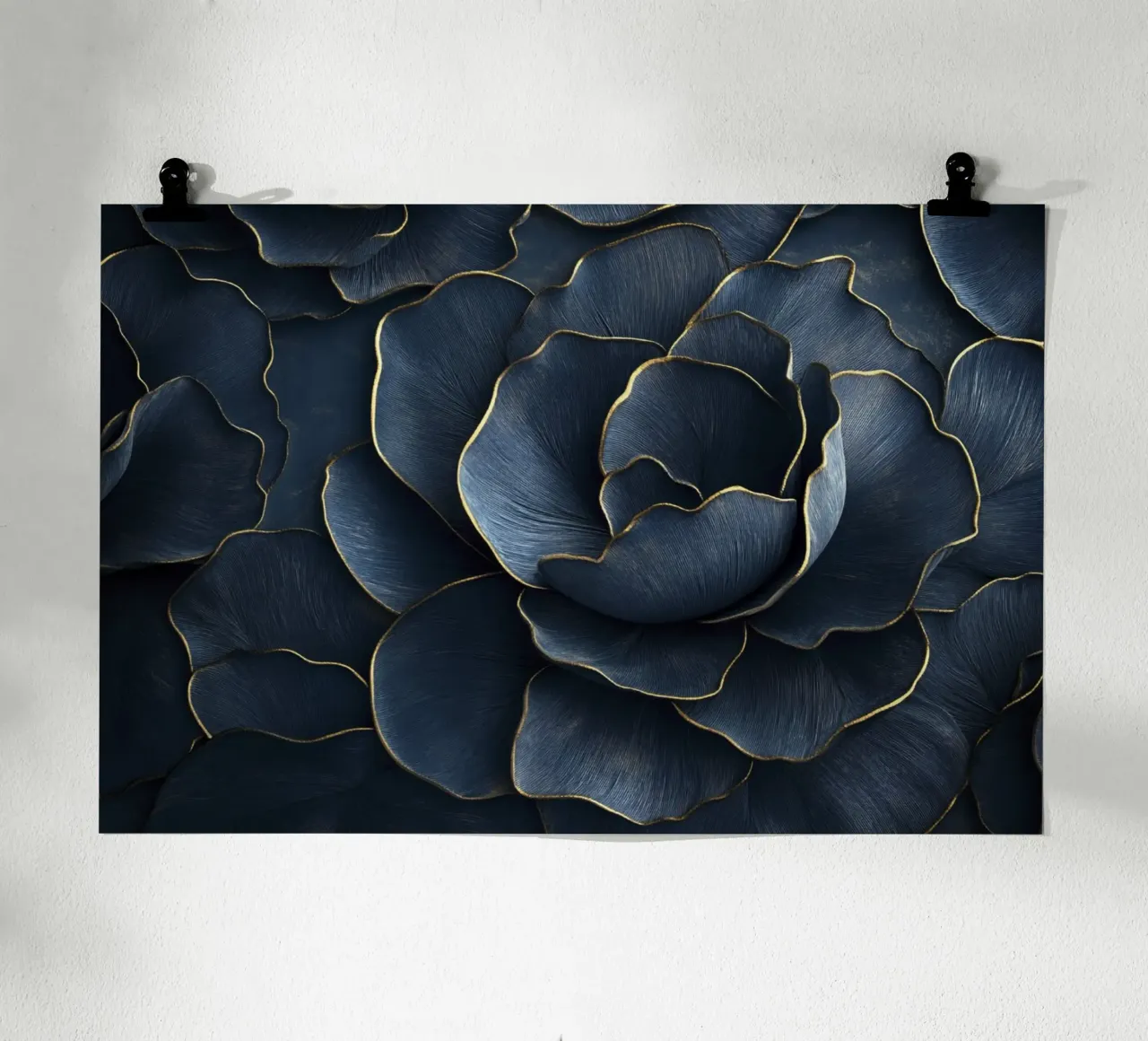 Petali di mezzanotte poster con telaio in plastica da Modern Muse