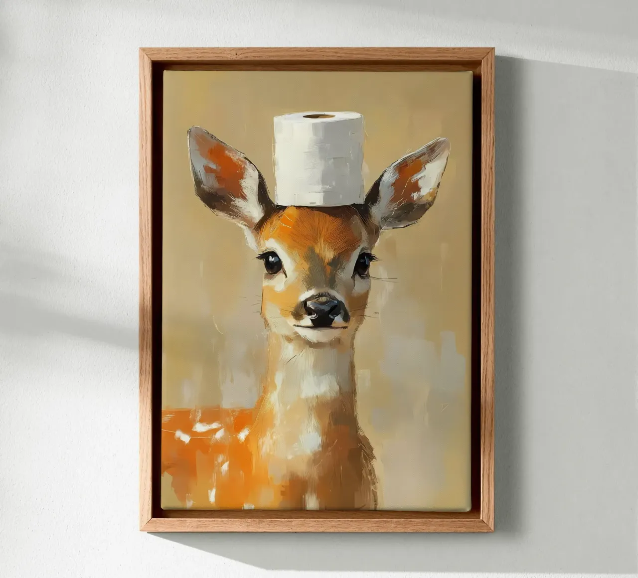Reekalf met wc-hoed canvas met Baklijst van Ginnery