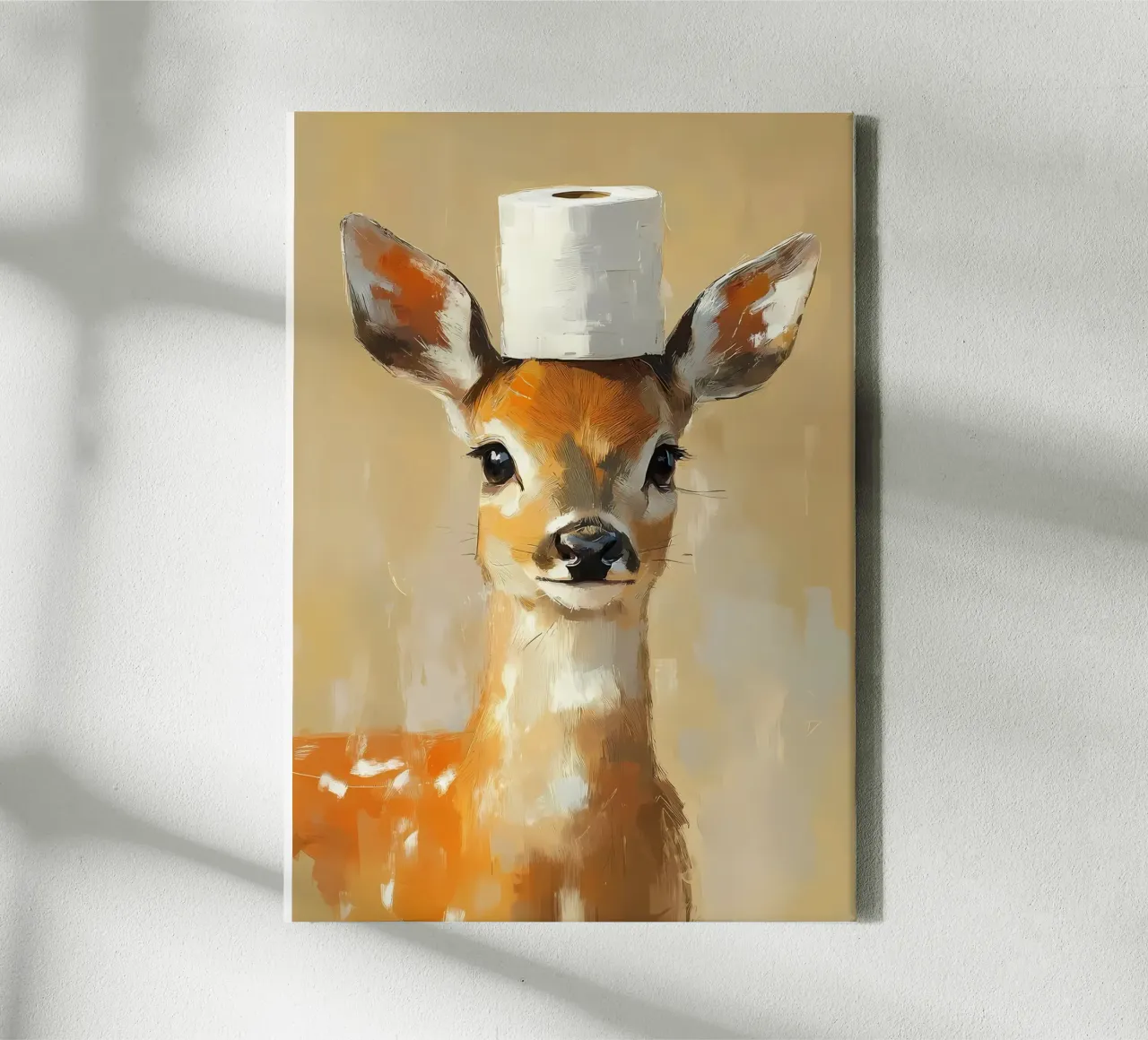 Reekalf met wc-hoed canvas met Baklijst van Ginnery