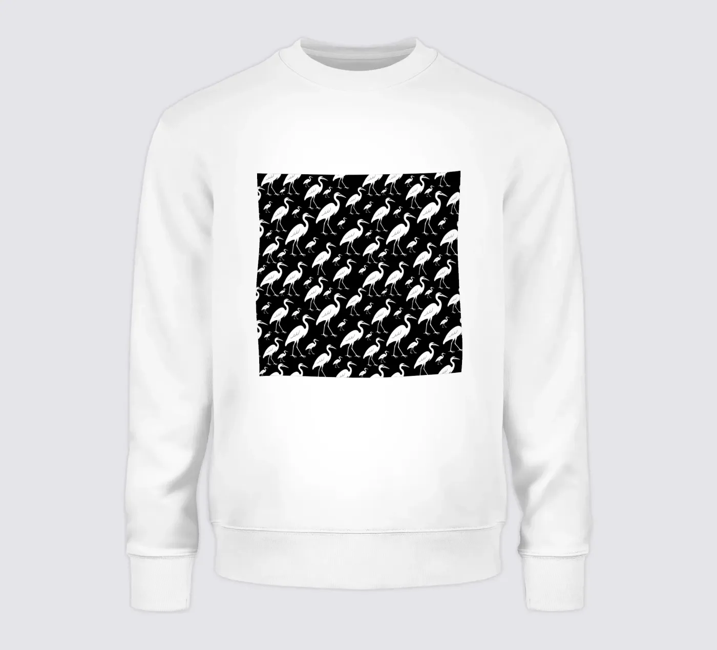 Egrets pattern sweatshirt van baobabprintstore