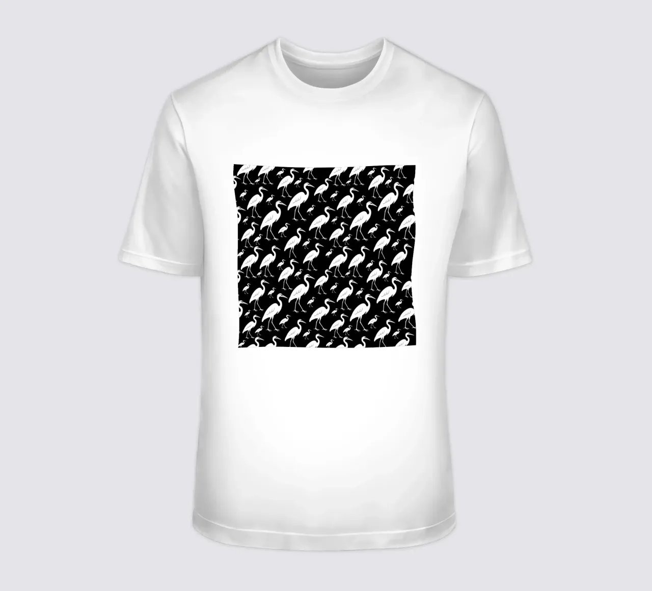 Egrets pattern t-shirt da baobabprintstore