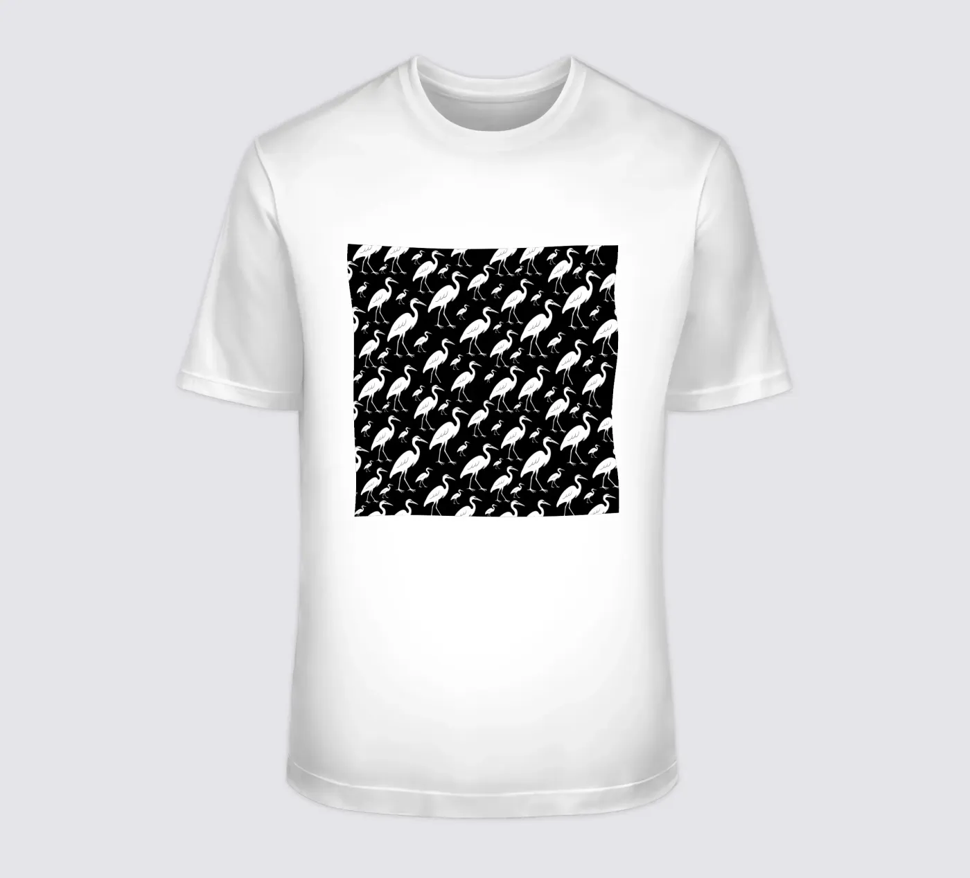 Egrets pattern t-shirt da baobabprintstore
