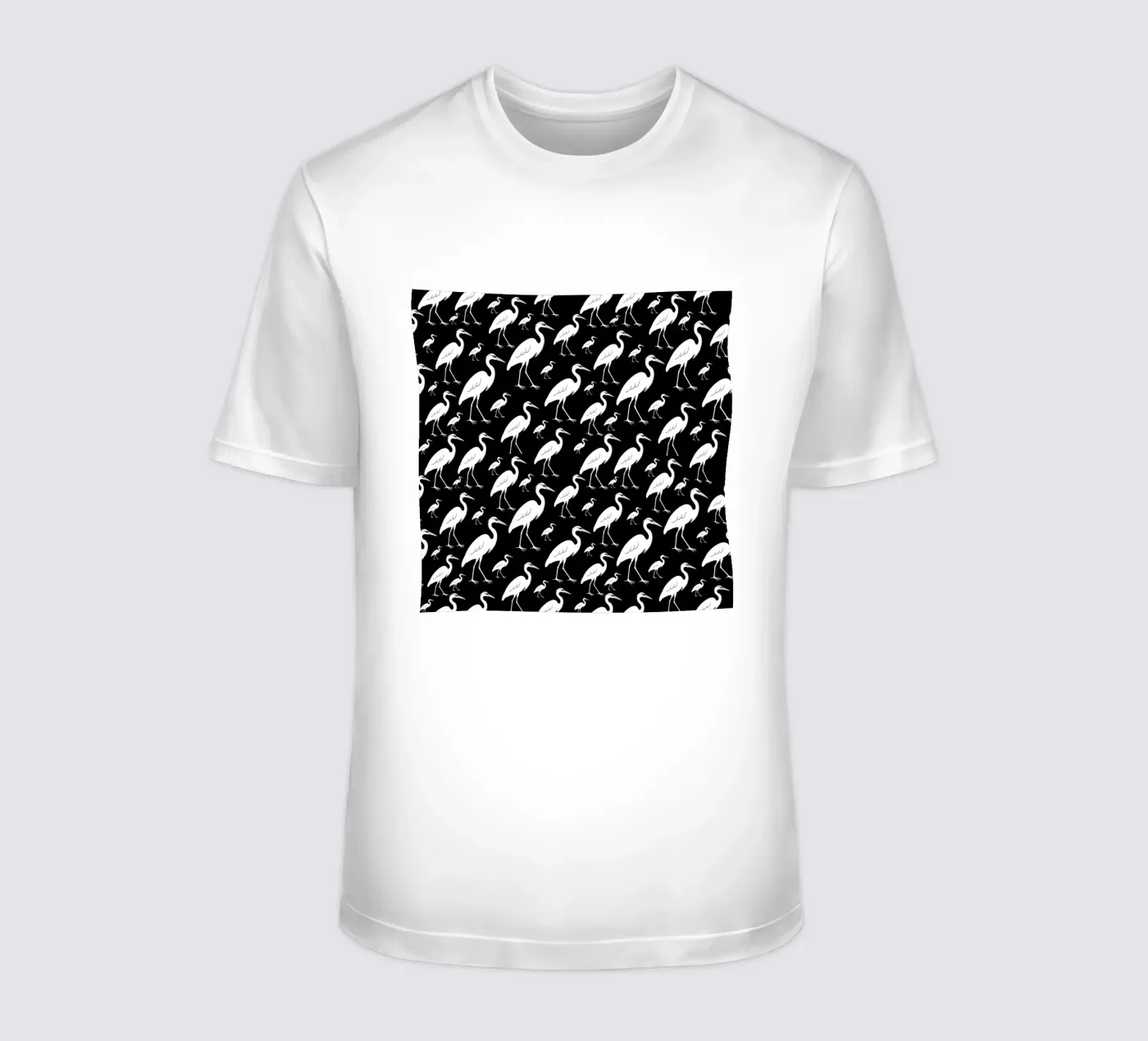 Egrets pattern t-shirt van baobabprintstore