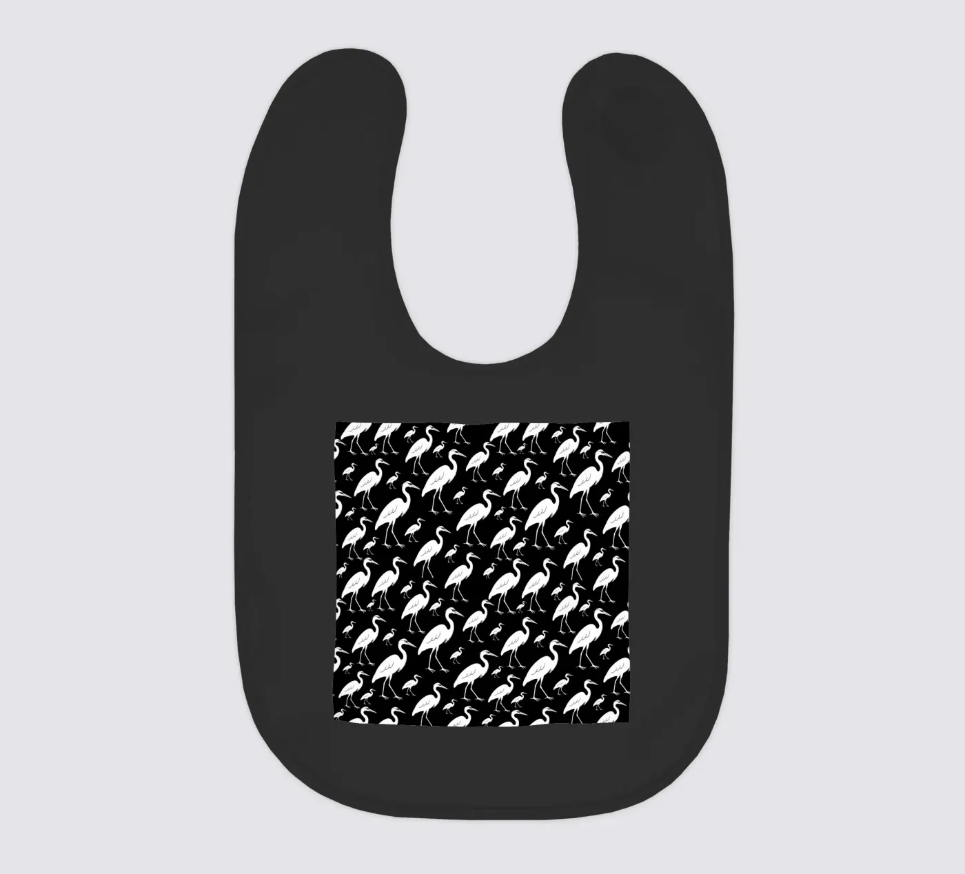 Egrets pattern baby bib by baobabprintstore