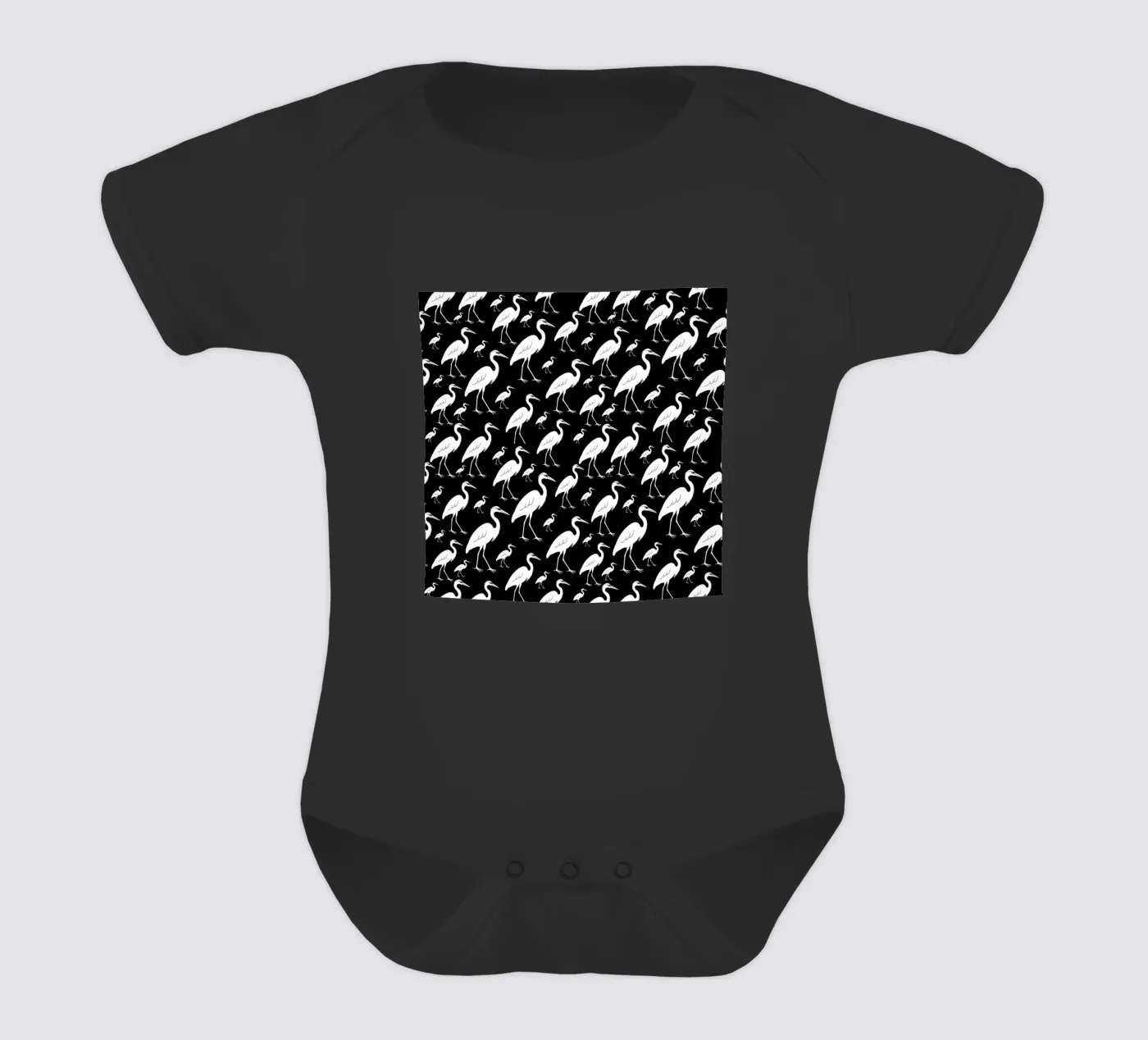 Egrets pattern body neonato maniche corte da baobabprintstore