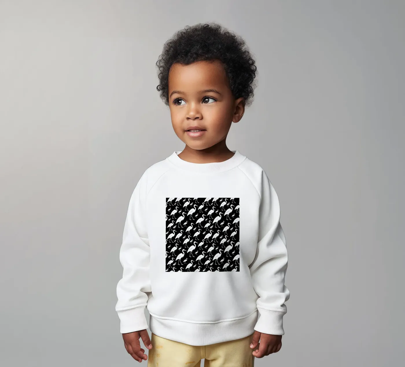 Egrets pattern baby sweatshirt by baobabprintstore