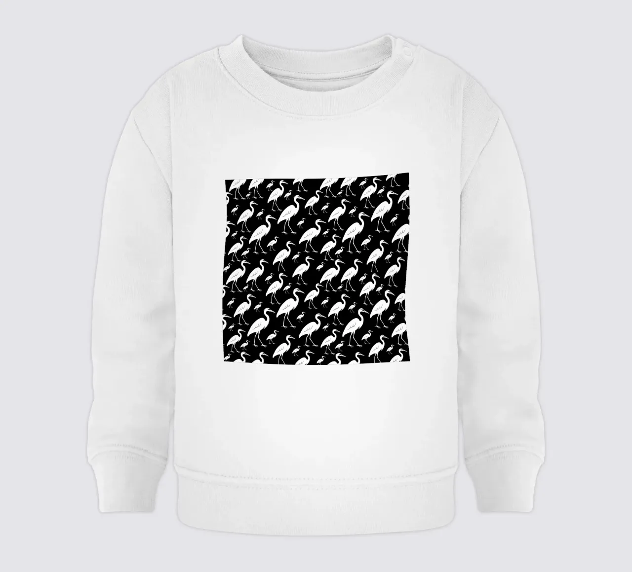 Egrets pattern felpa neonato da baobabprintstore