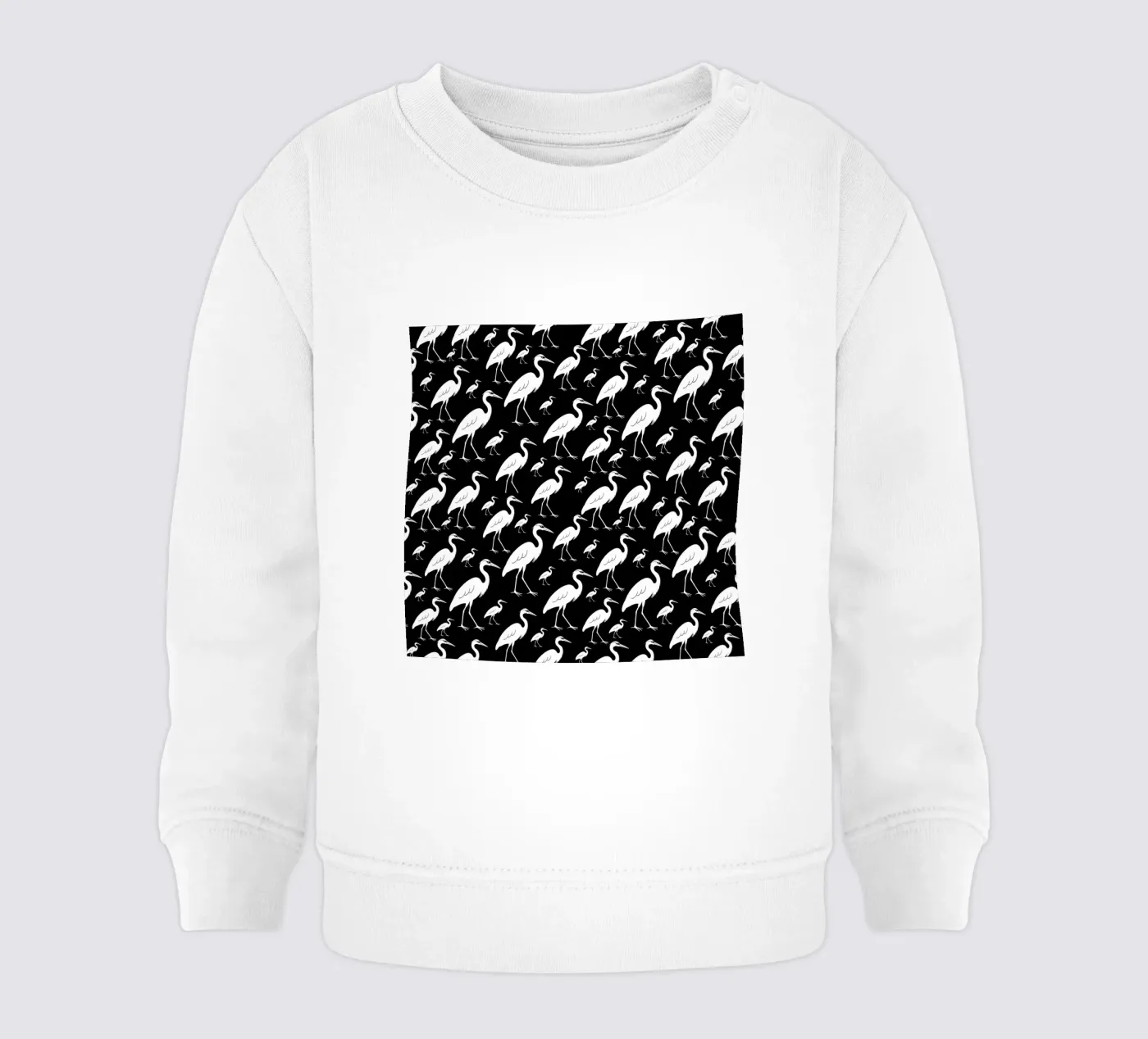Egrets pattern baby sweatshirt by baobabprintstore