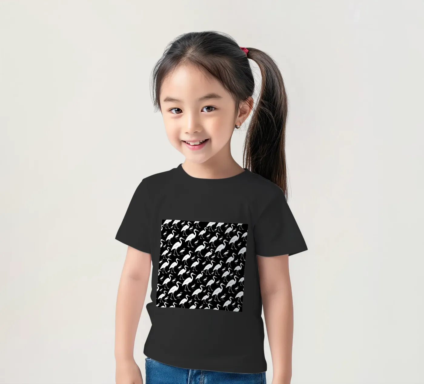 Egrets pattern kinder t-shirt van baobabprintstore