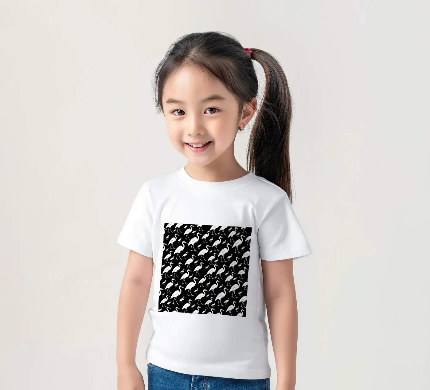 Egrets pattern kids t-shirt by baobabprintstore