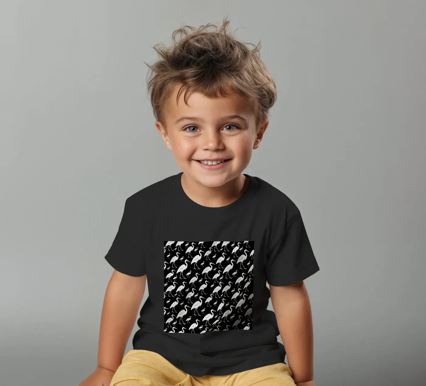 Egrets pattern kinder t-shirt van baobabprintstore