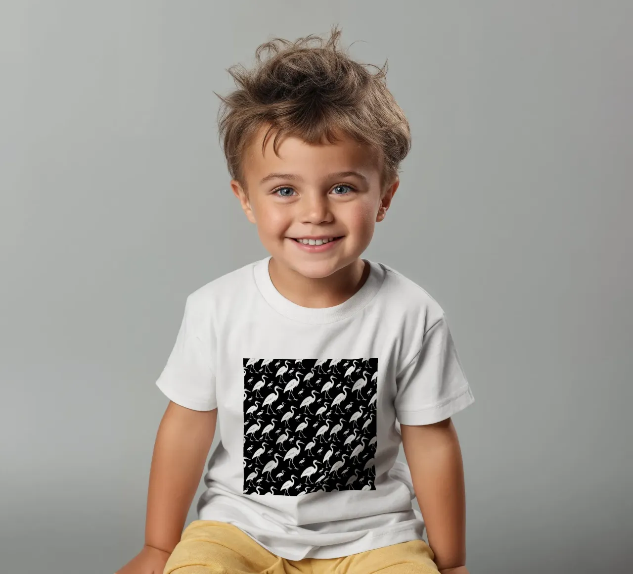 Egrets pattern t-shirt bambini da baobabprintstore