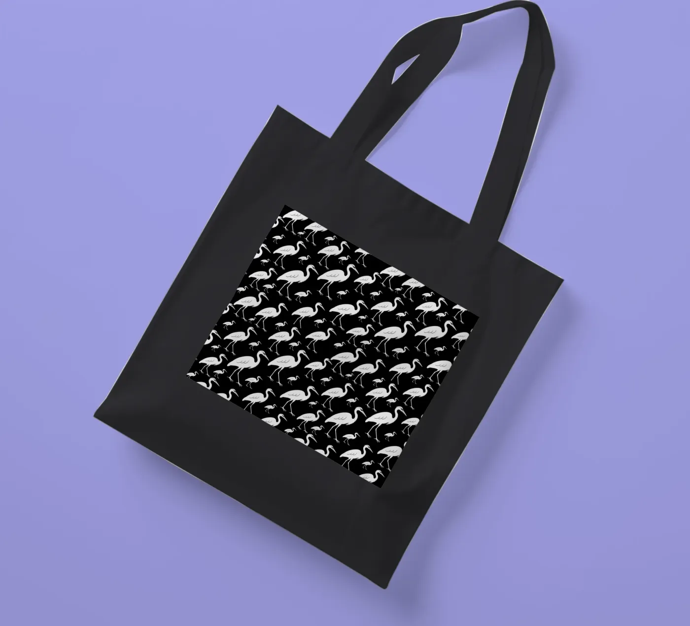 Egrets pattern borsa in juta da baobabprintstore