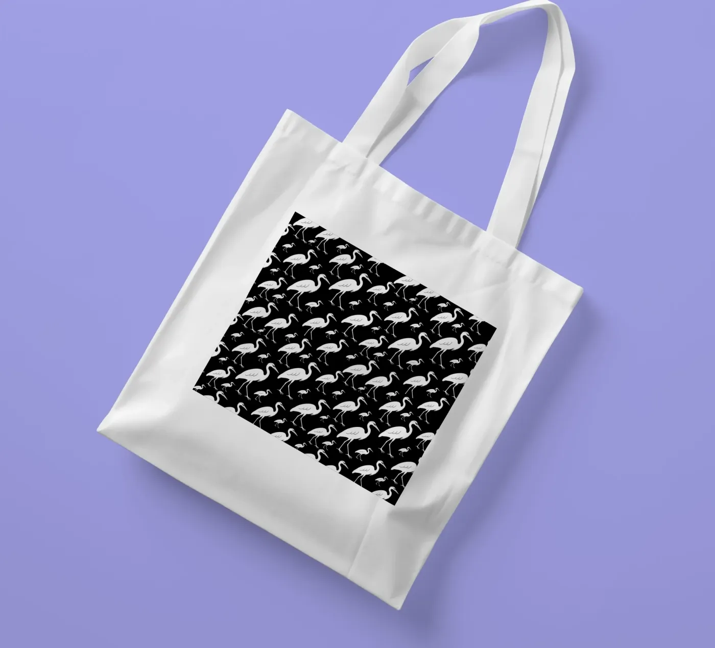 Egrets pattern borsa in juta da baobabprintstore