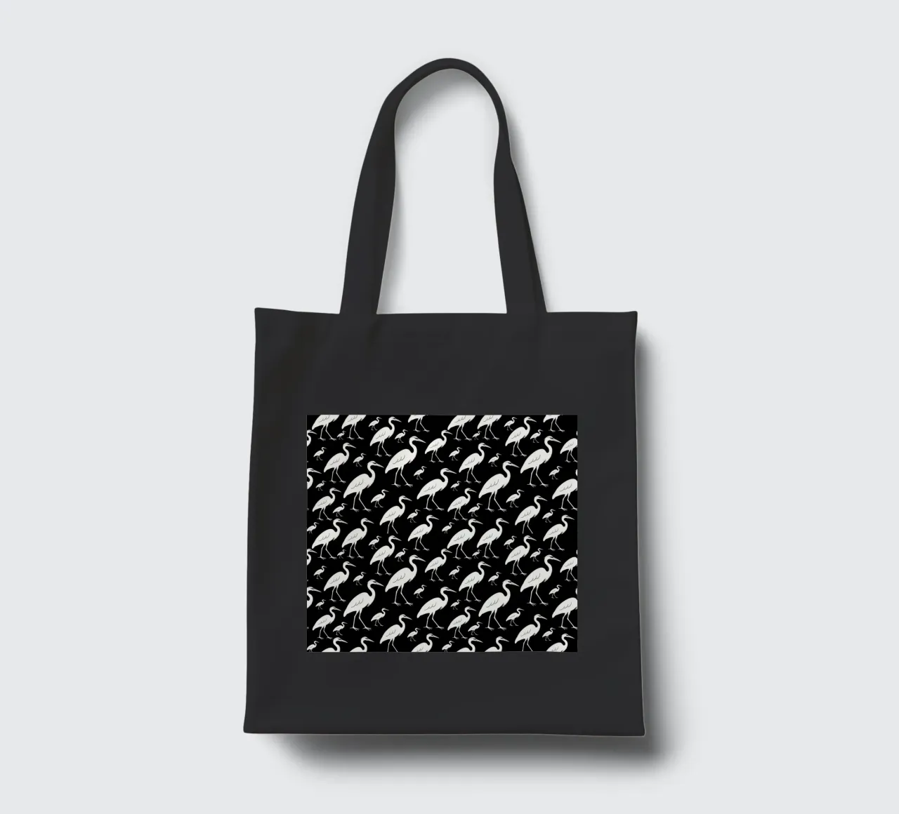 Egrets pattern borsa in juta da baobabprintstore