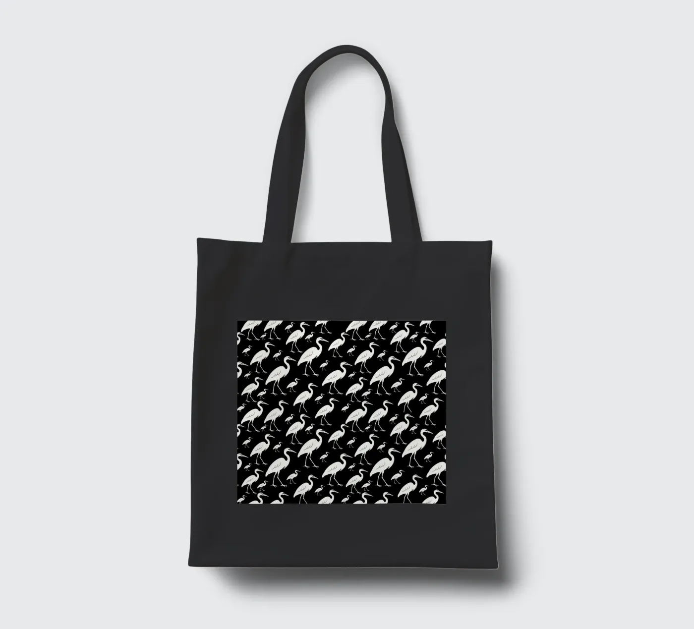 Egrets pattern borsa in juta da baobabprintstore