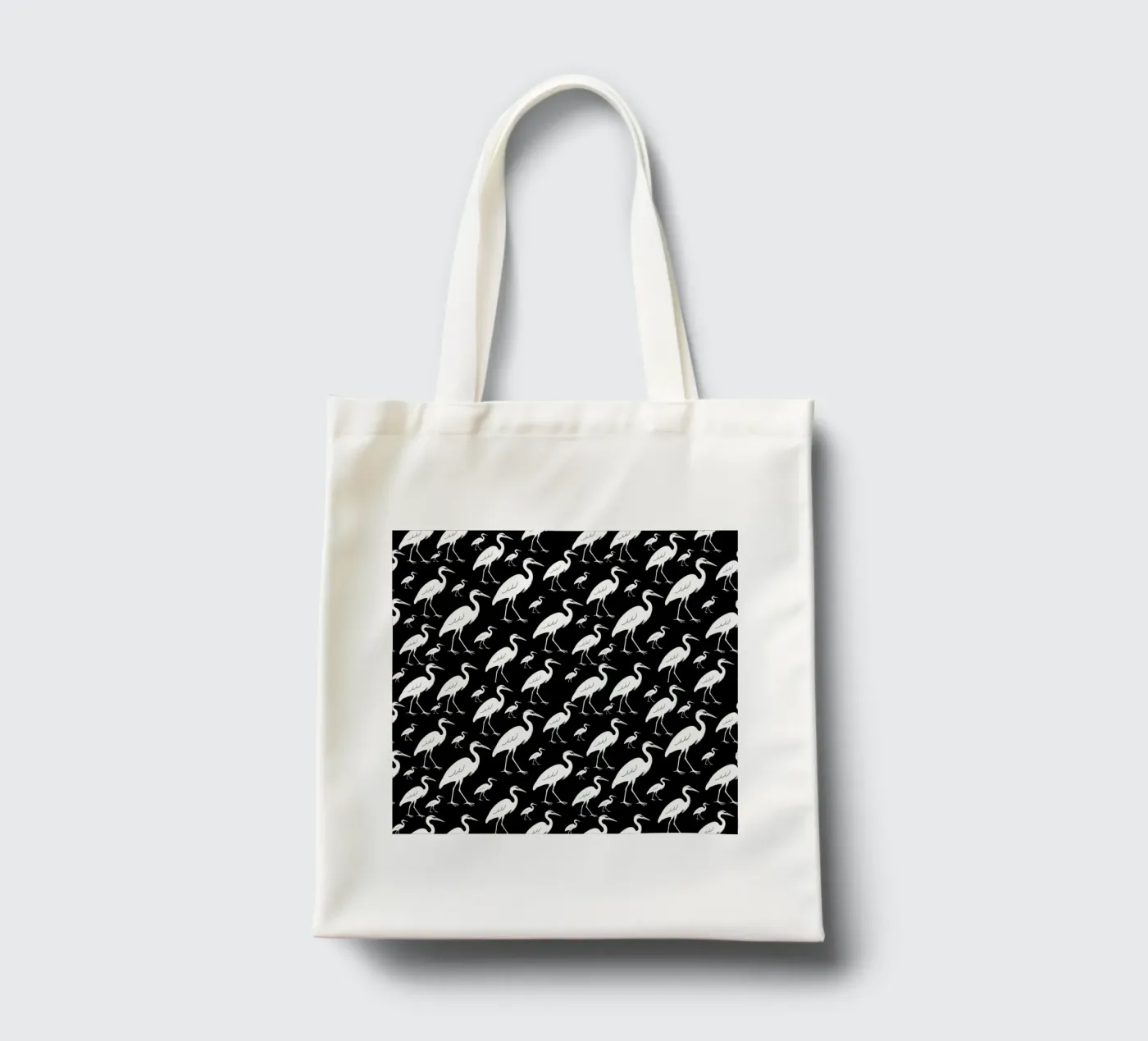 Egrets pattern borsa in juta da baobabprintstore