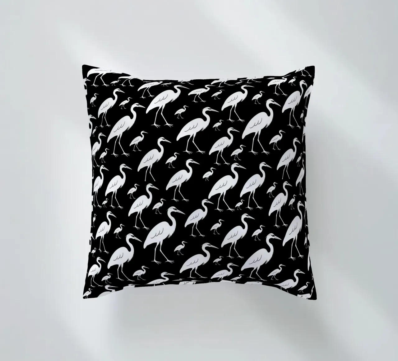 Egrets pattern cuscino da baobabprintstore
