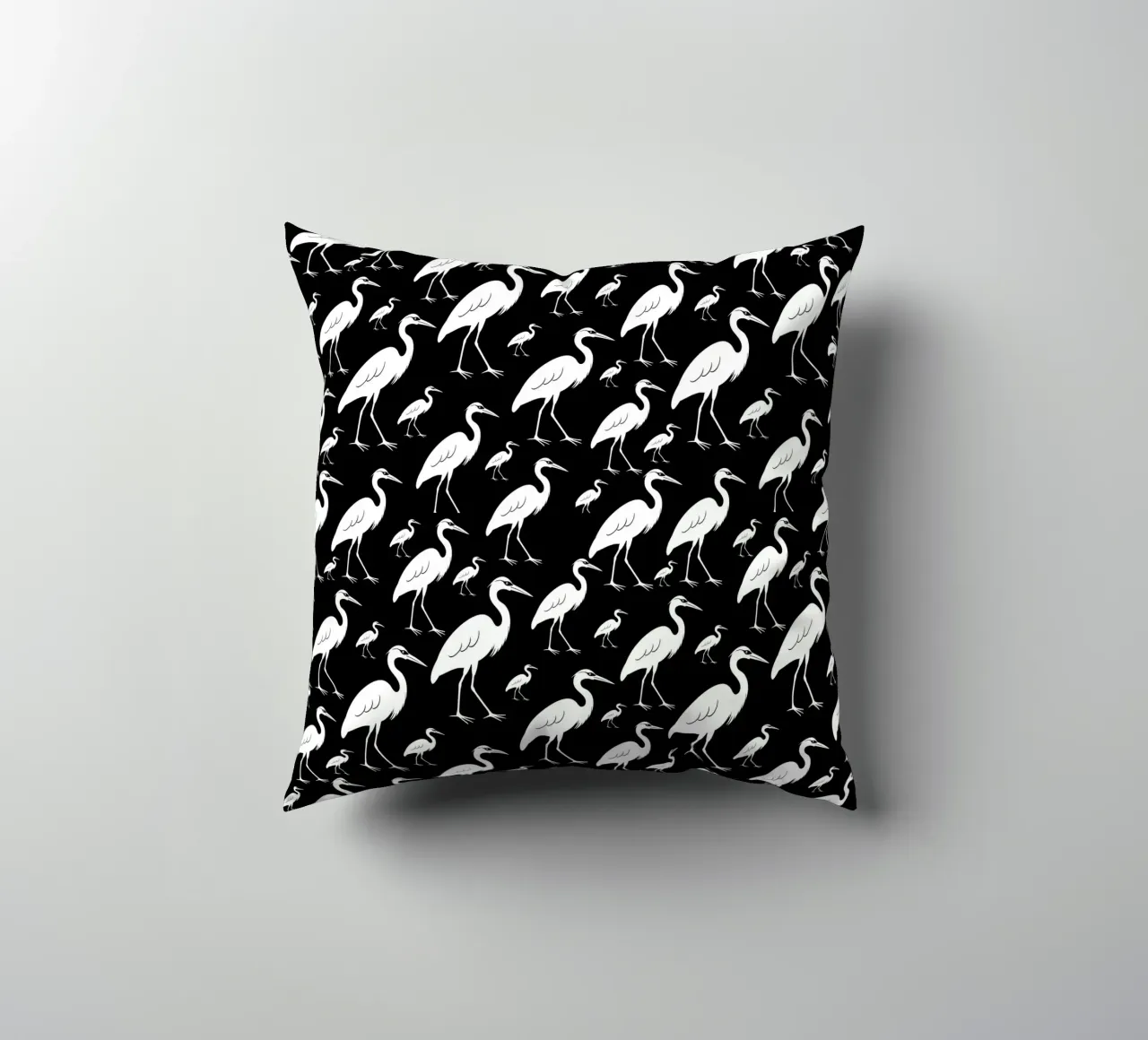 Egrets pattern cuscino da baobabprintstore