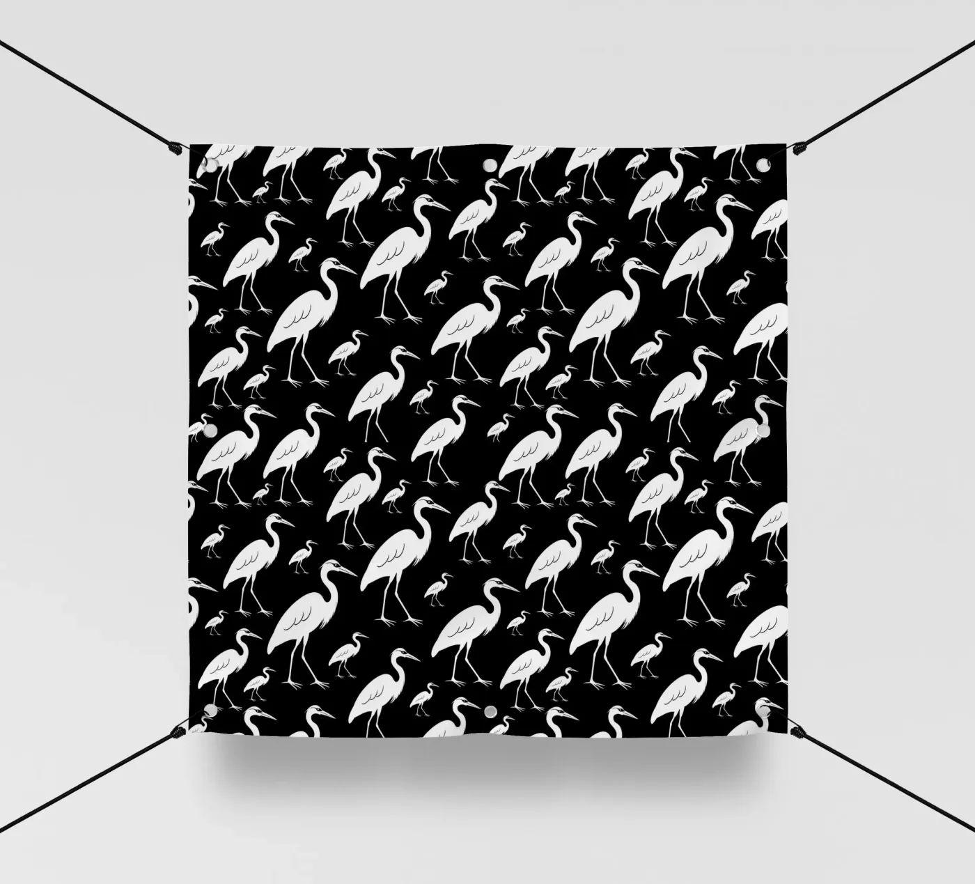 Egrets pattern telo in pvc da baobabprintstore