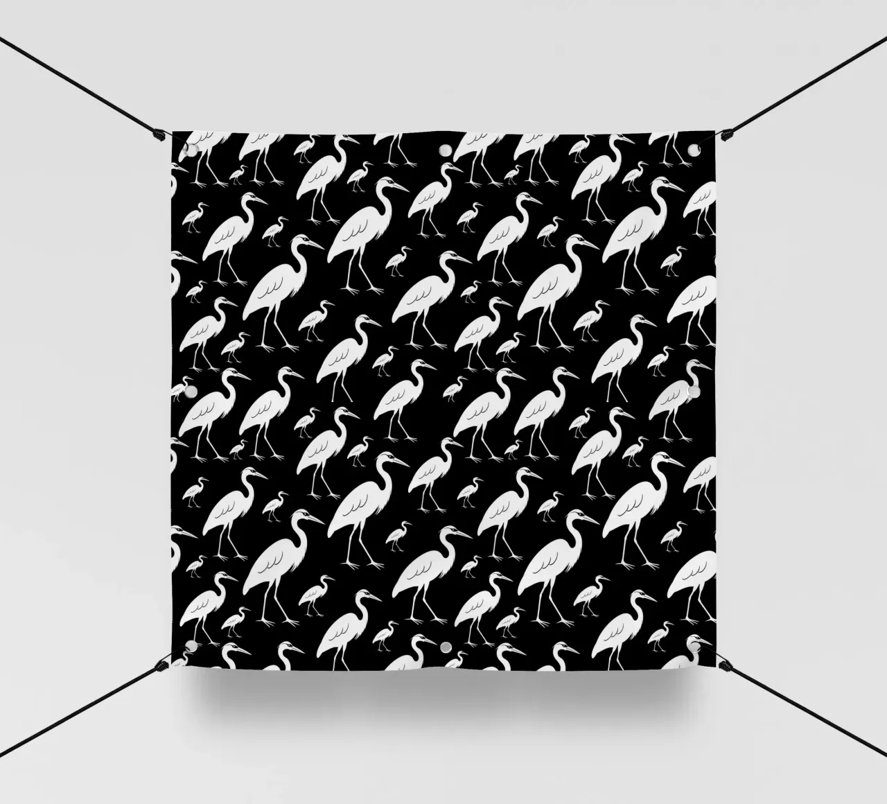 Egrets pattern telo in pvc da baobabprintstore