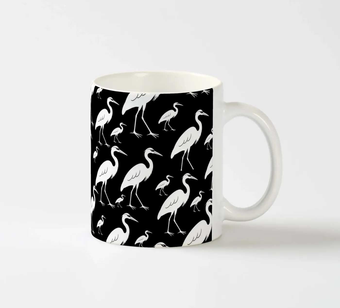 Egrets pattern ceramic mug by baobabprintstore