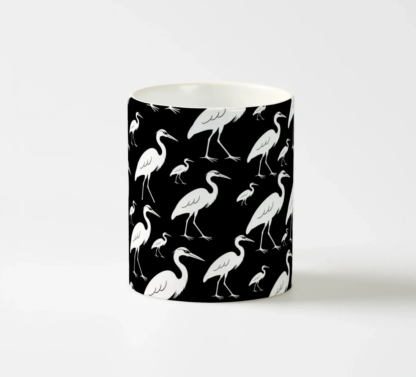 Egrets pattern ceramic mug by baobabprintstore