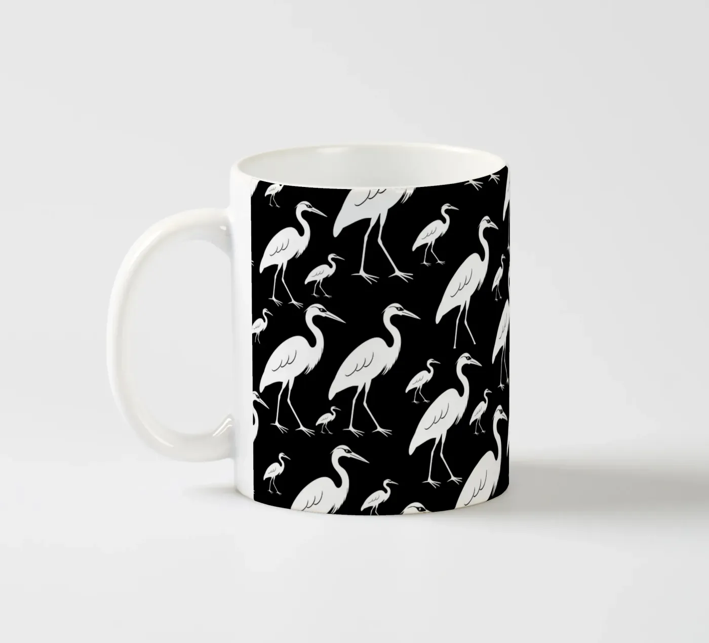 Egrets pattern ceramic mug by baobabprintstore