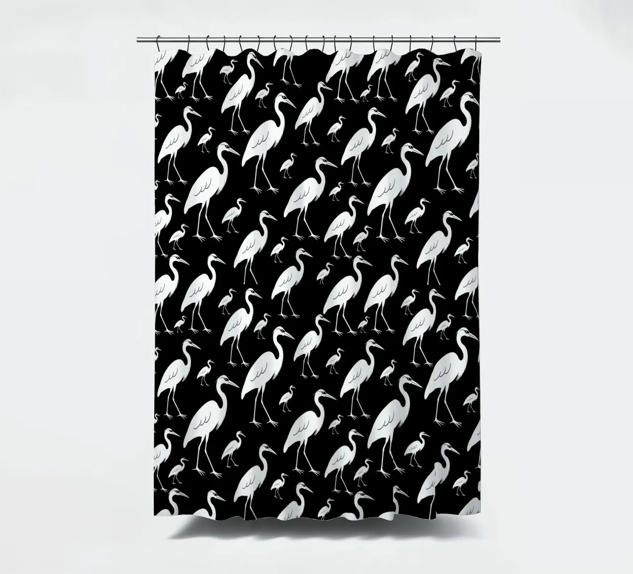 Egrets pattern tenda da doccia da baobabprintstore