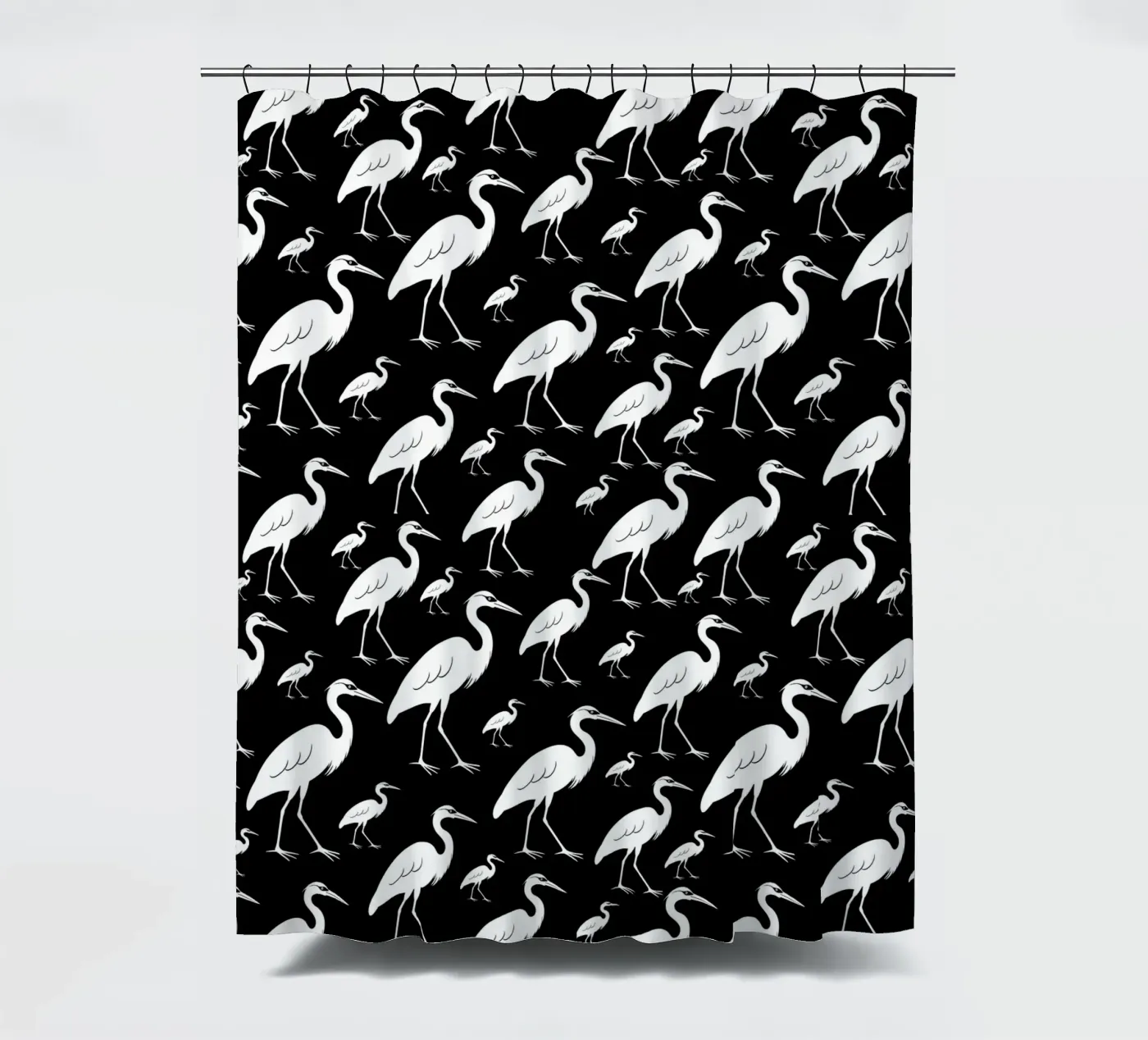 Egrets pattern shower curtain by baobabprintstore
