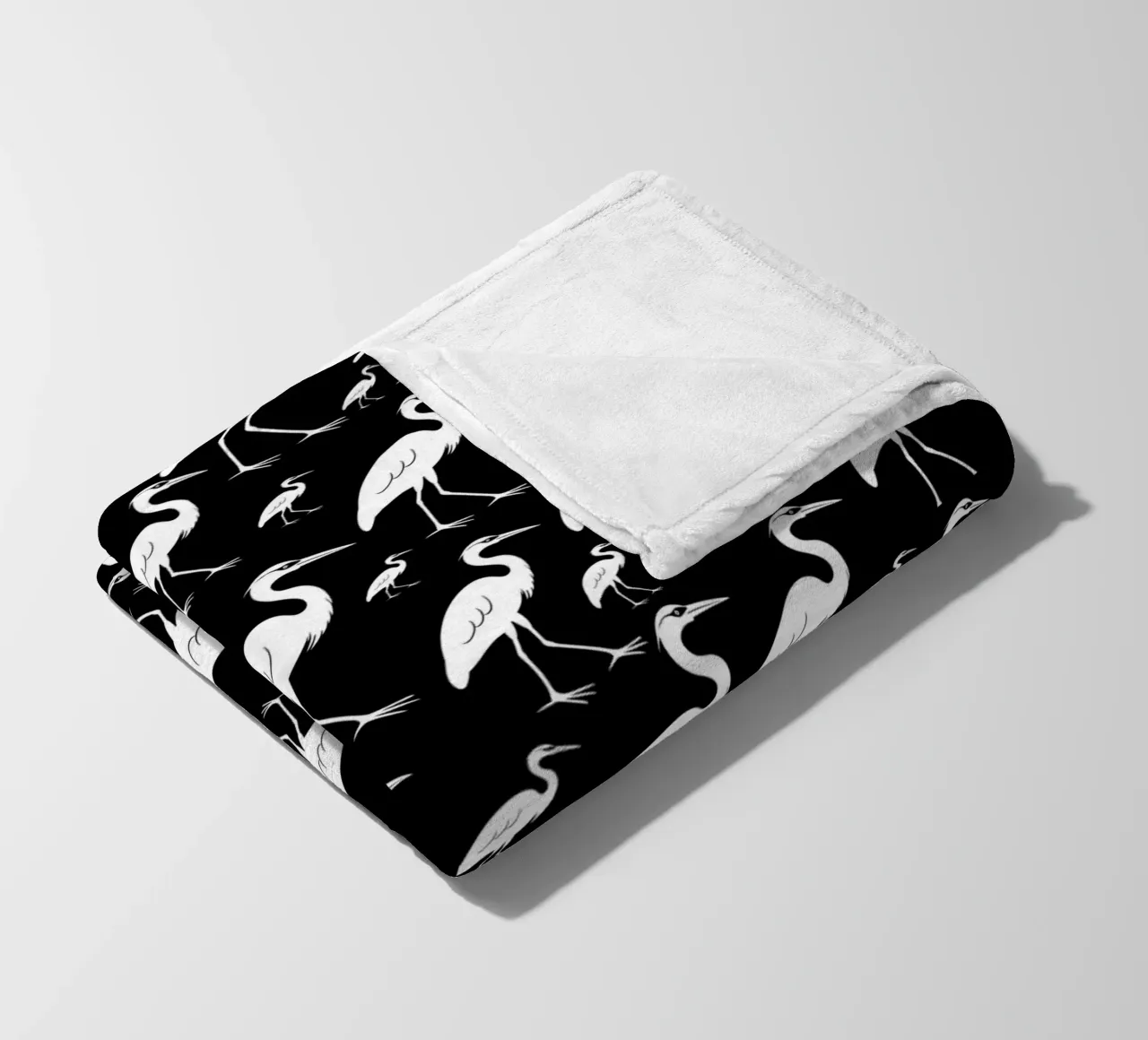 Egrets pattern coperta in pile da baobabprintstore